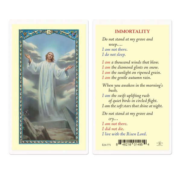 Immortality Risen Christ Laminated Prayer Card (pack of 25)