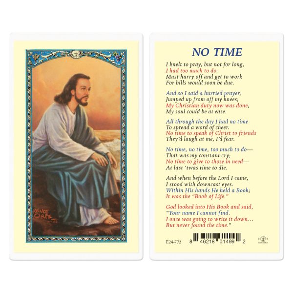 No Time Laminated Holy Card (pack of 25)