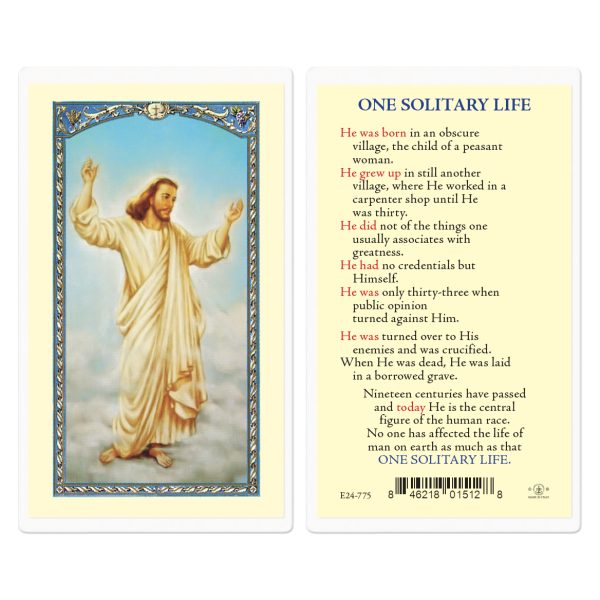 One Solitary Life Laminated Holy Card (pack of 25)