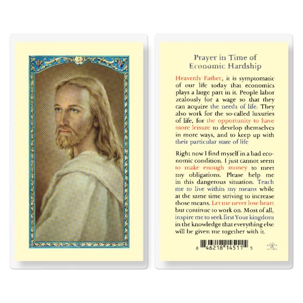 Times of Economic Hardship Laminated Holy Card (pack of 25)