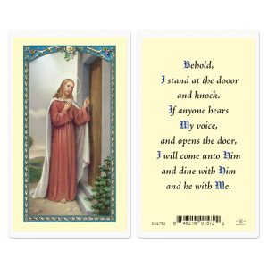 Behold Knock at the Door Laminated Prayer Card (pack of 25)
