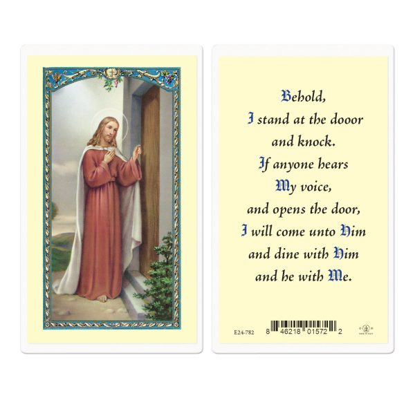 Behold Knock at the Door Laminated Prayer Card (pack of 25)