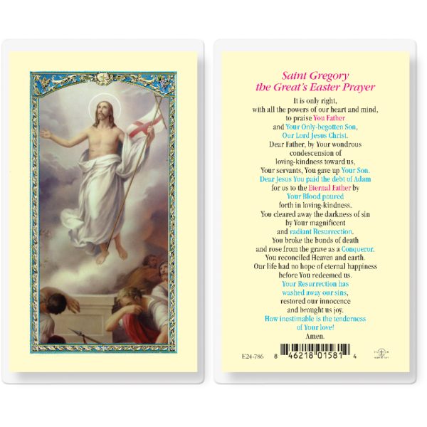 Saint Gregory Easter Prayer Laminated Holy Card (pack of 25)