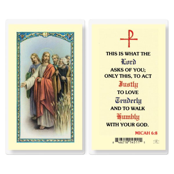 What The Lord Asks Laminated Holy Card (pack of 25)