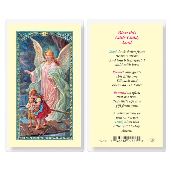 Bless This Little Child Lord Laminated Holy Card (pack of 25)