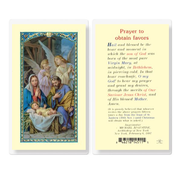 Prayer to Obtain Favors Laminated Prayer Card (pack of 25)