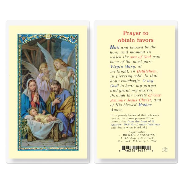 Prayer to Obtain Favors Laminated Holy Card (pack of 25)