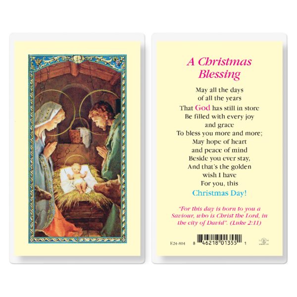 A Christmas Blessing Laminated Holy Card (pack of 25)
