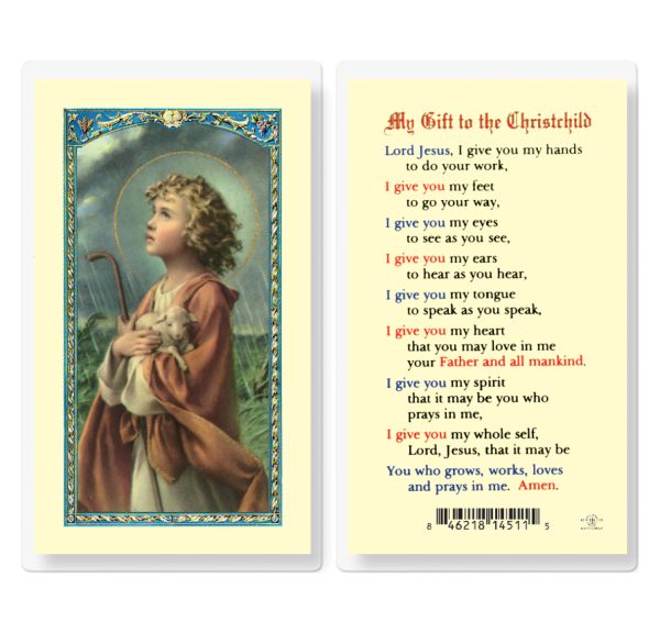 My Gift to The Christ Child Laminated Prayer Card (pack of 25)