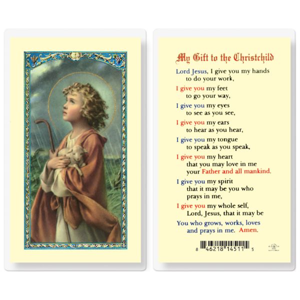 My Gift to The Christ Child Laminated Holy Card (pack of 25)
