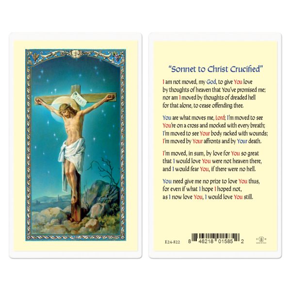 Sonnet to Christ Crucified Laminated Holy Card (pack of 25)