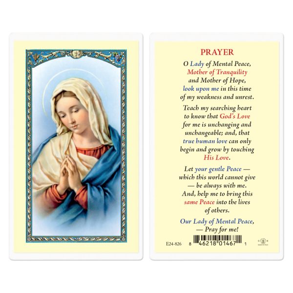 Our Lady of Mental Peace Laminated Holy Card (pack of 25)