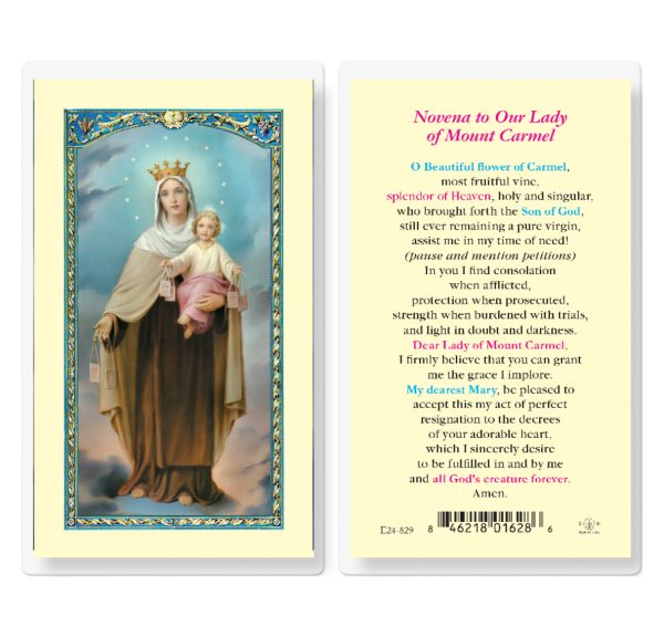 Our Lady of Mount Carmel Laminated Prayer Card (pack of 25)