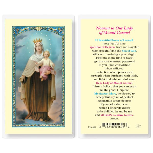 Our Lady of Mount Carmel Laminated Holy Card (pack of 25)