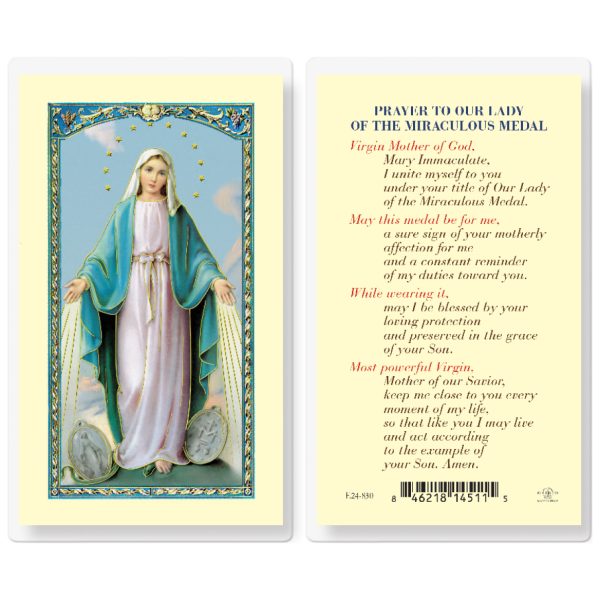 Our Lady of the Miraculous Medal Laminated Holy Card (pack of 25)