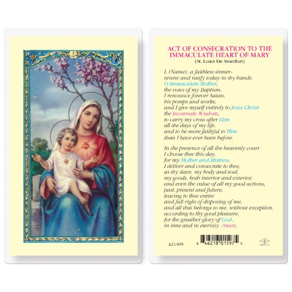 Consecration to the Immaculate Heart of Mary Laminated Holy Card (pack of 25)