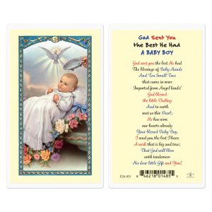 God Sent You the Best-Boy Laminated Prayer Card (pack of 25)