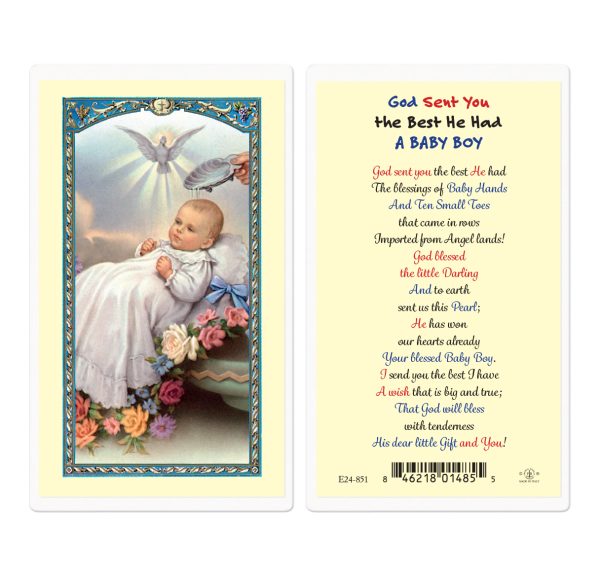God Sent You the Best-Boy Laminated Prayer Card (pack of 25)