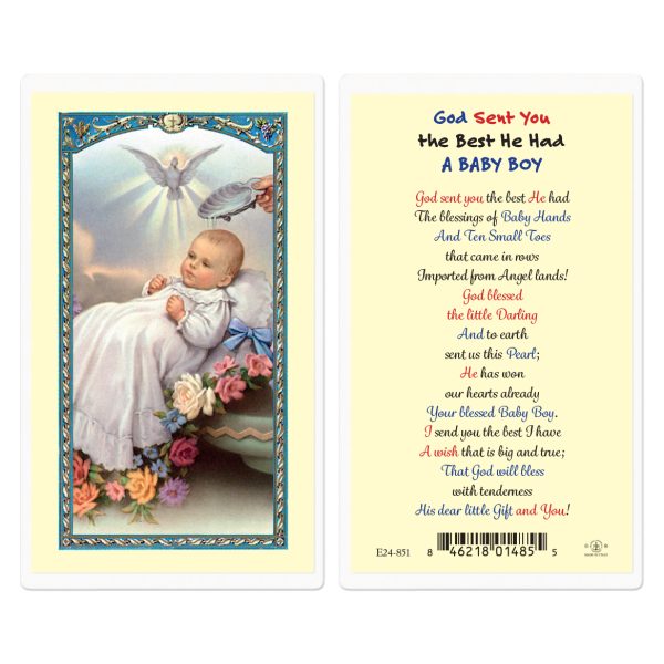 God Sent You the Best-Boy Laminated Holy Card (pack of 25)