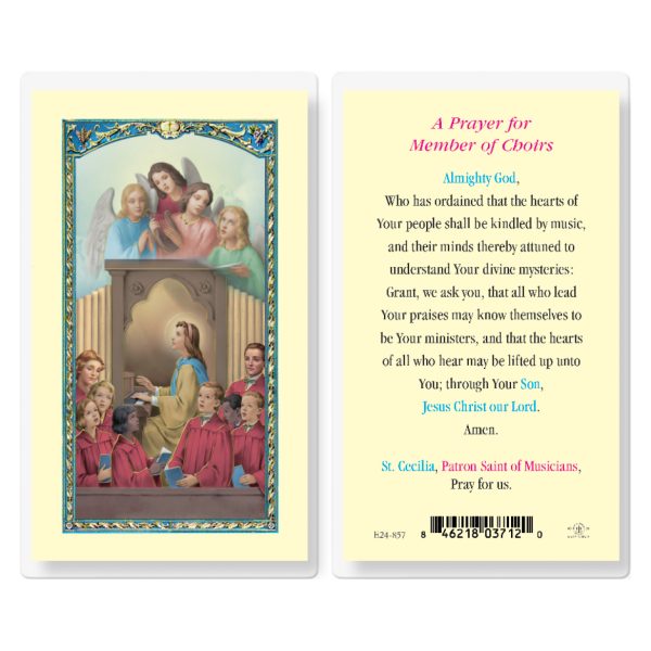 Prayer for Church Choir Laminated Holy Card (pack of 25)