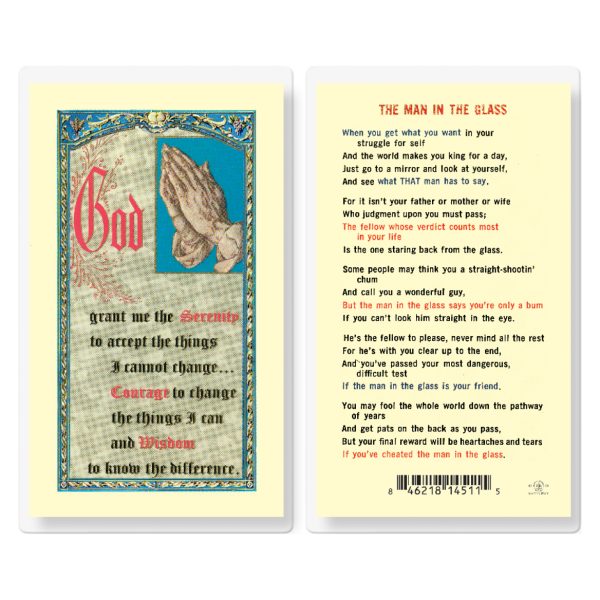 Man in the Glass Serenity Laminated Holy Card (pack of 25)