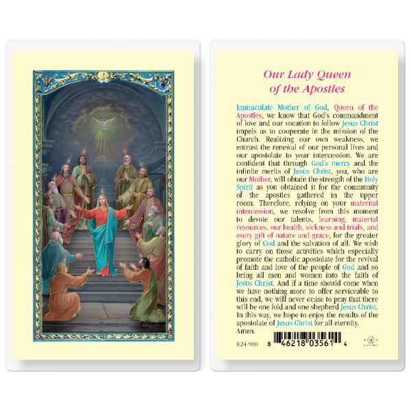 Our Lady Queen of the Apostles Laminated Holy Card (pack of 25)