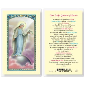 Our Lady Queen of Peace Laminated Prayer Card (pack of 25)