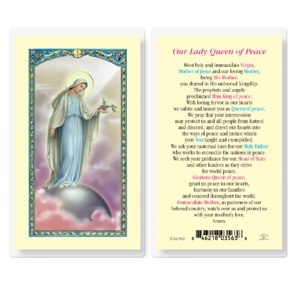 Our Lady Queen of Peace Laminated Prayer Card (pack of 25)