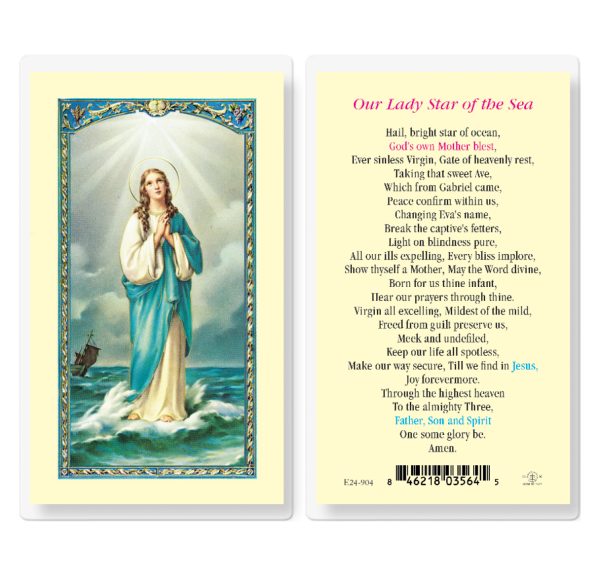 Our Lady Star of the Sea Laminated Prayer Card (pack of 25)