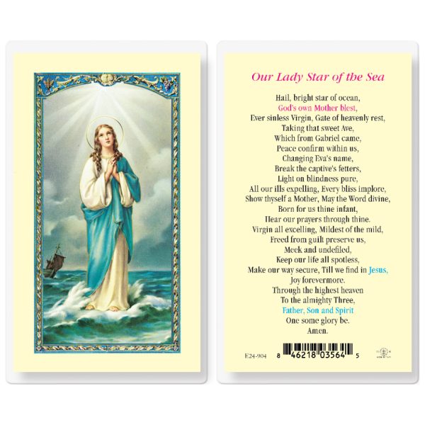 Our Lady Star of the Sea Laminated Holy Card (pack of 25)