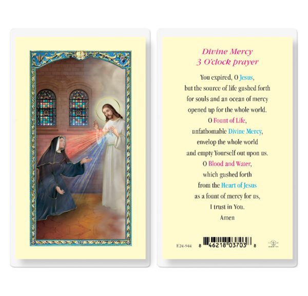 Divine Mercy 3 of'clock Laminated Prayer Card (pack of 25)