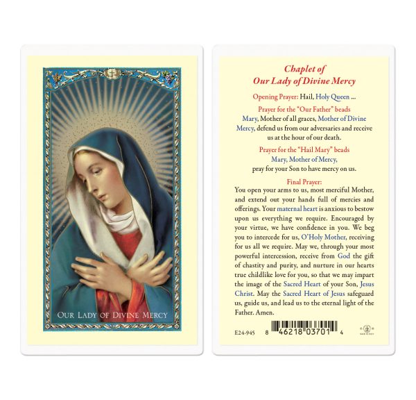 Our Lady of Divine Mercy Chaplet Laminated Prayer Card (pack of 25)