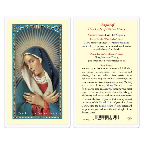 Our Lady of Divine Mercy Chaplet Laminated Holy Card (pack of 25)