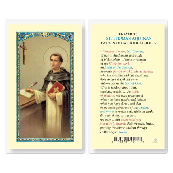 Saint Thomas Aquinas Laminated Holy Card (pack of 25)