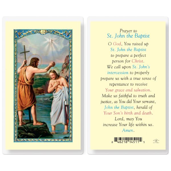 Saint John the Baptist Laminated Holy Card (pack of 25)