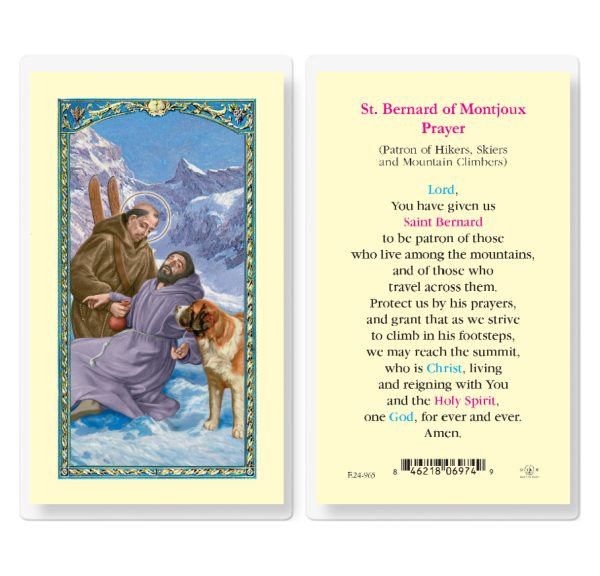 Saint Bernard Laminated Prayer Card (pack of 25)