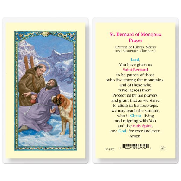 Saint Bernard Laminated Holy Card (pack of 25)