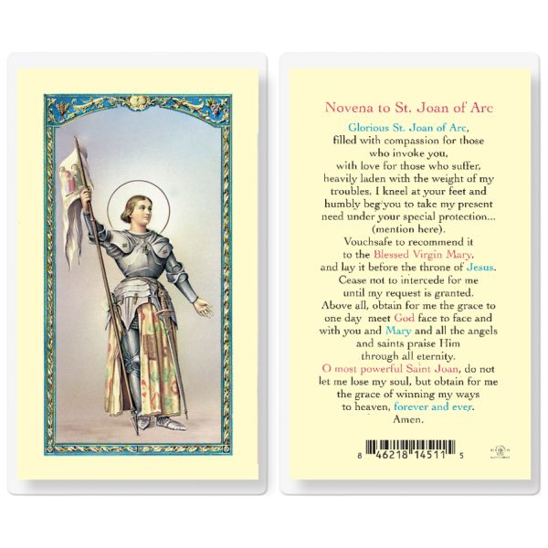 Joan of Arc Novena Laminated Holy Card (pack of 25)