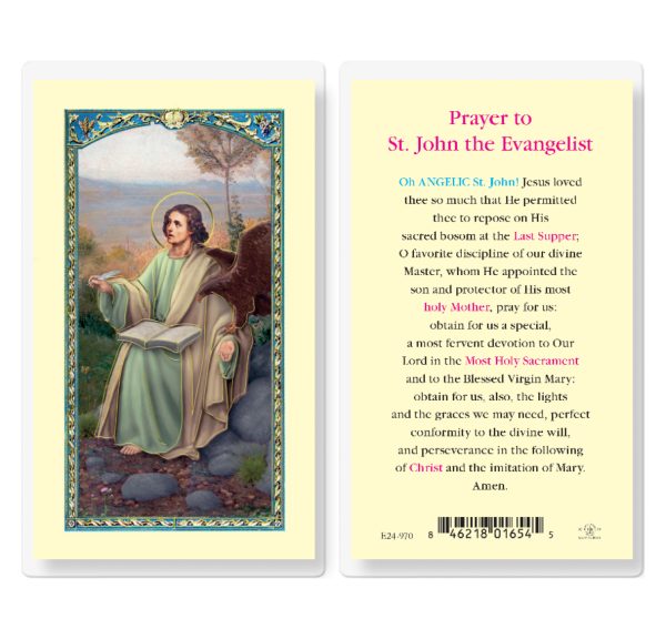 Saint John the Evangelist Laminated Prayer Card (pack of 25)