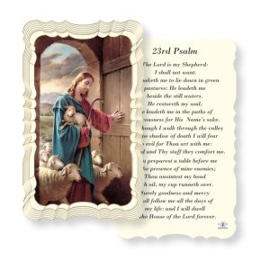 23rd Psalm Embossed Linen Prayer Card (Pack of 50)
