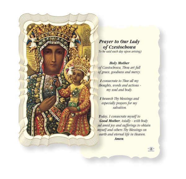 Prayer to Our Lady of Czestochowa Embossed Linen Prayer Card (Pack of 50)