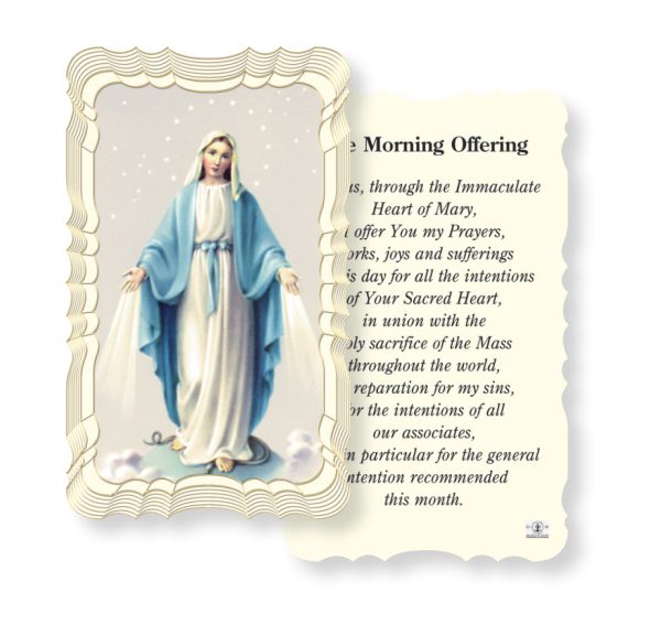 The Morning Offering Embossed Linen Prayer Card (Pack of 50)
