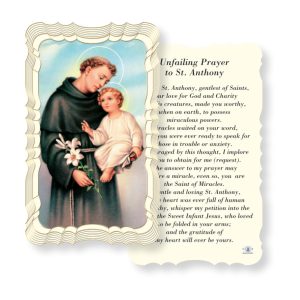 Unfailing Prayer to Saint Anthony Embossed Linen Prayer Card (Pack of 50)