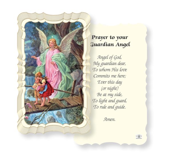 Prayer to Your Guardian Angel Embossed Linen Prayer Card (Pack of 50)