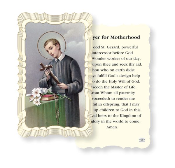 Saint Gerard-Prayer for Motherhood Embossed Linen Prayer Card (Pack of 50)