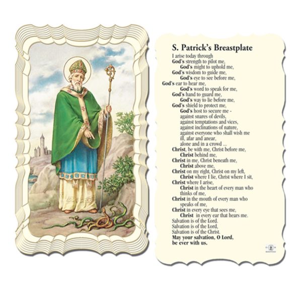Saint Patrick's Breastplate Embossed Linen Prayer Card (Pack of 50)