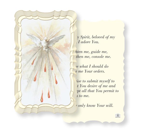 O Holy Spirit-Cnfirmation Embossed Linen Prayer Card (Pack of 50)