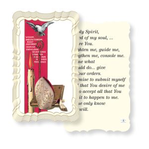 O Holy Spirit-Beloved Embossed Linen Prayer Card (Pack of 50)
