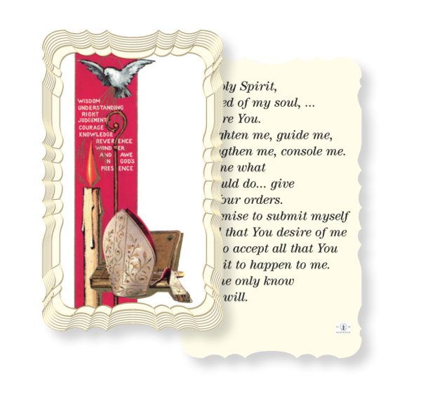 O Holy Spirit-Beloved Embossed Linen Prayer Card (Pack of 50)