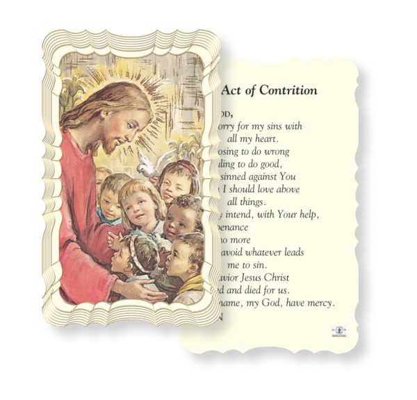 Act of Contrition Embossed Linen Prayer Card (Pack of 50)